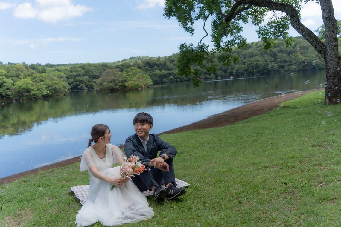 鈴木美咲が撮影した「一碧湖でウェディングフォト」の写真