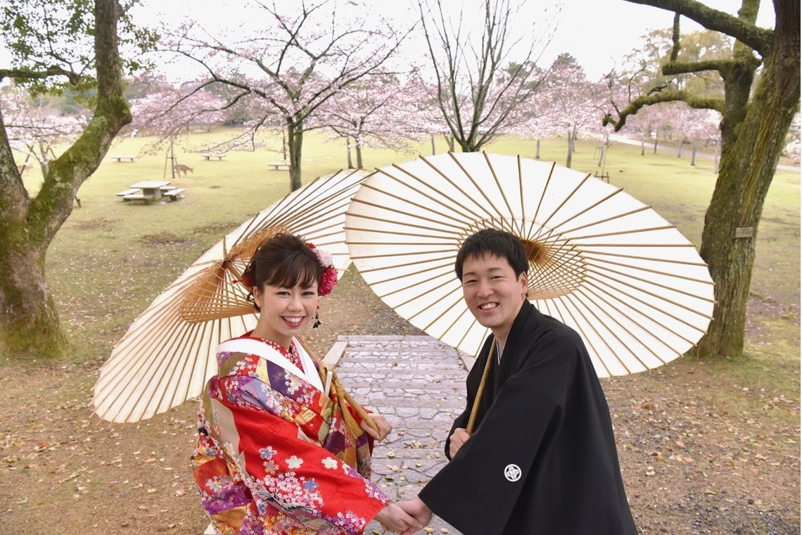 キキフォトワークスが撮影した「桜の季節の和装前撮り」の写真