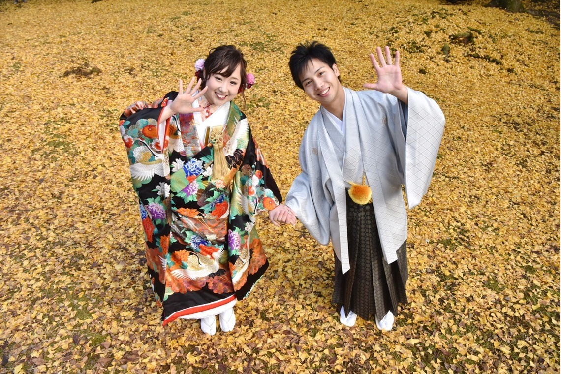 Photo of Pre Weddingphotoshoot at Nara with kimono in autumn to winter taken by Kiki photo works