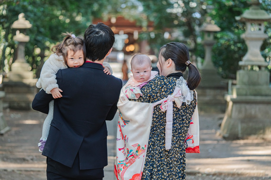 玉城　肇が出張撮影した家族写真(キッズ,ベビーフォト)などが写った「お宮参り撮影」の家族写真
