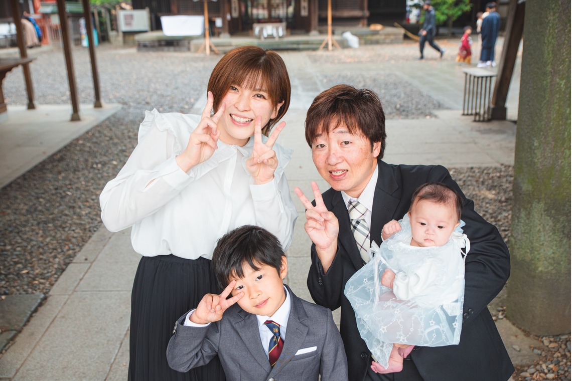 山下　剛が出張撮影した家族写真(キッズ,ベビーフォト)などが写った「お宮参り撮影」の家族写真