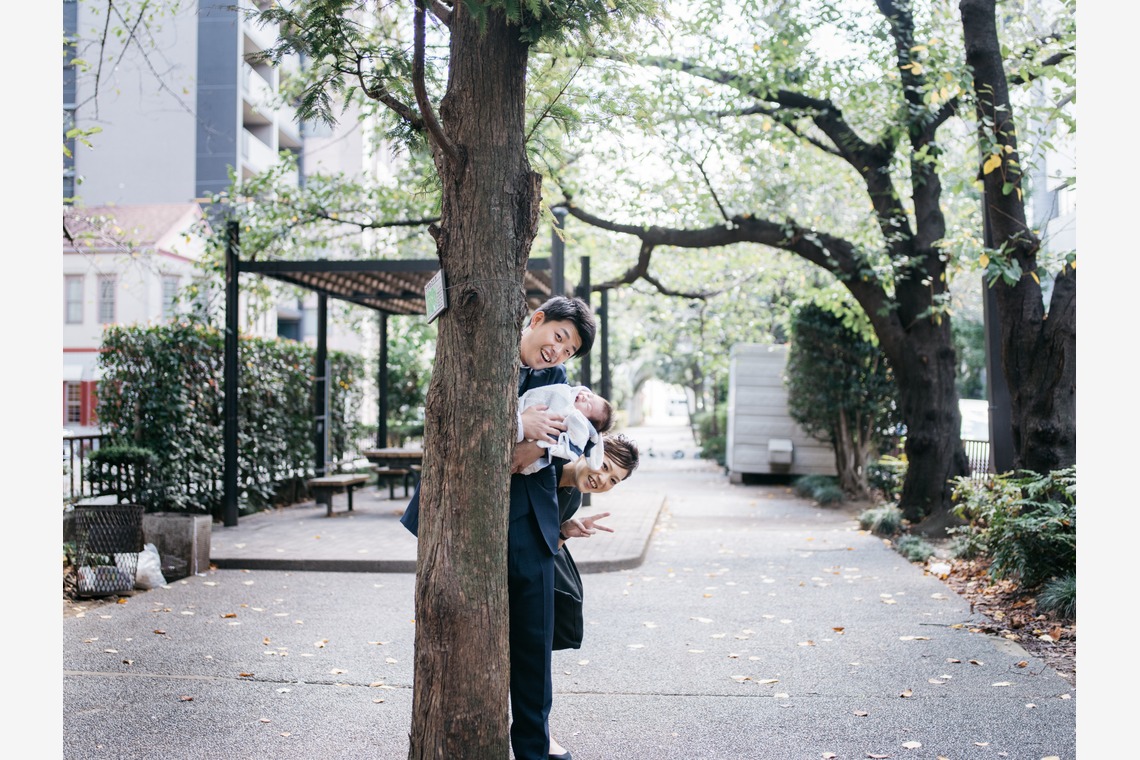 植村由理が出張撮影した家族写真(キッズ,ベビーフォト)などが写った「お宮参り　＠水天宮」の家族写真