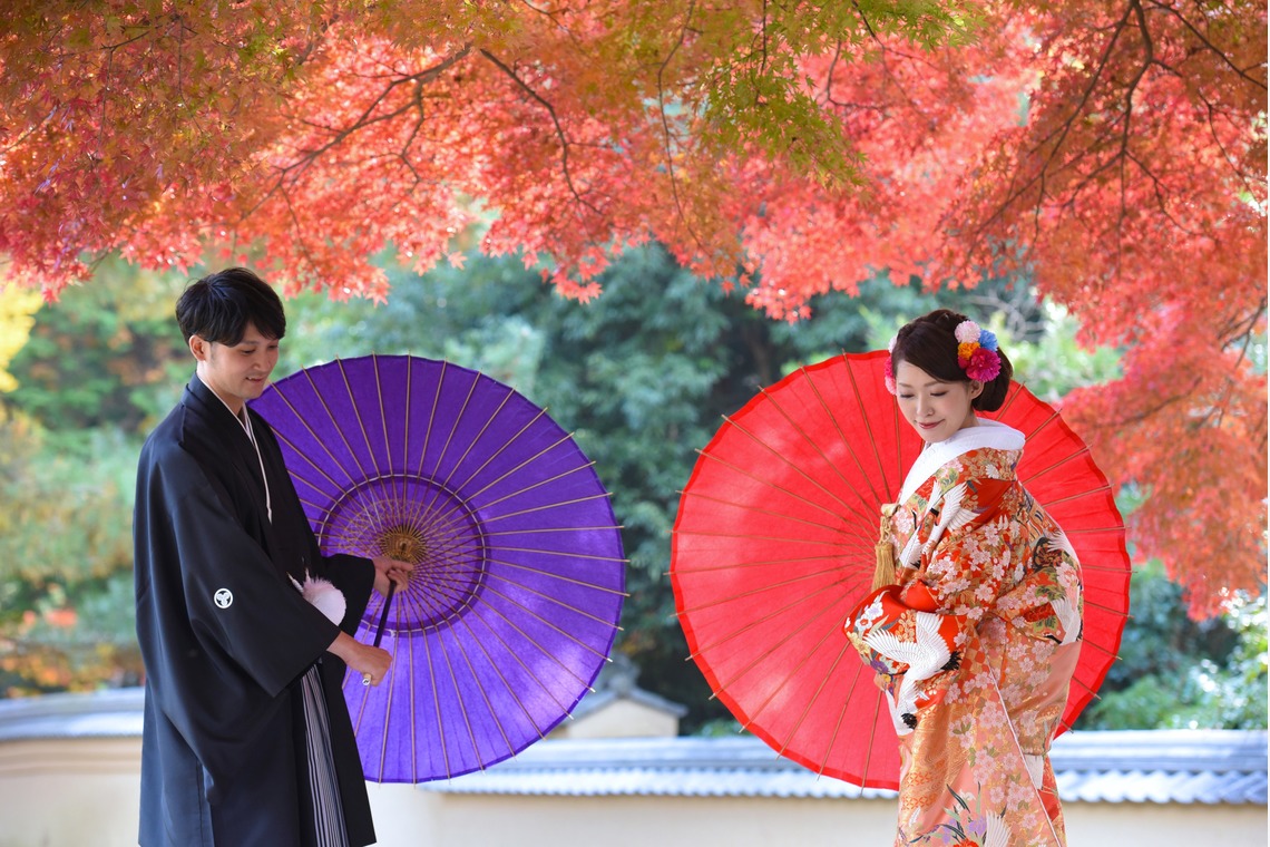 キキフォトワークスが撮影した「秋の奈良公園で和装前撮り」の写真