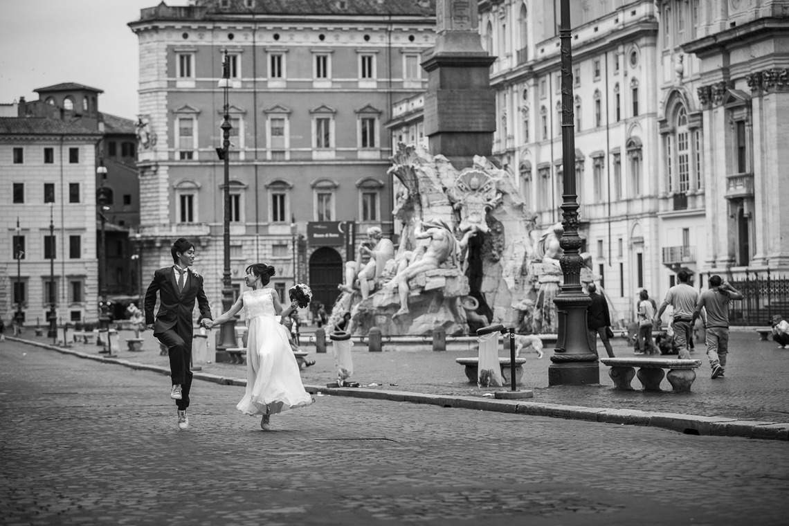 Kyoko Ide Photographyが撮影した「ローマフォトウェディング- スペイン広場、トレビの泉、パンテオン、ナボーナ広場」の写真