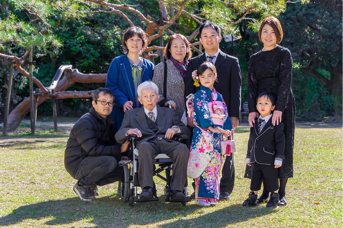 waka photoが出張撮影した家族写真(キッズ,ベビーフォト)などが写った「七五三撮影」の家族写真