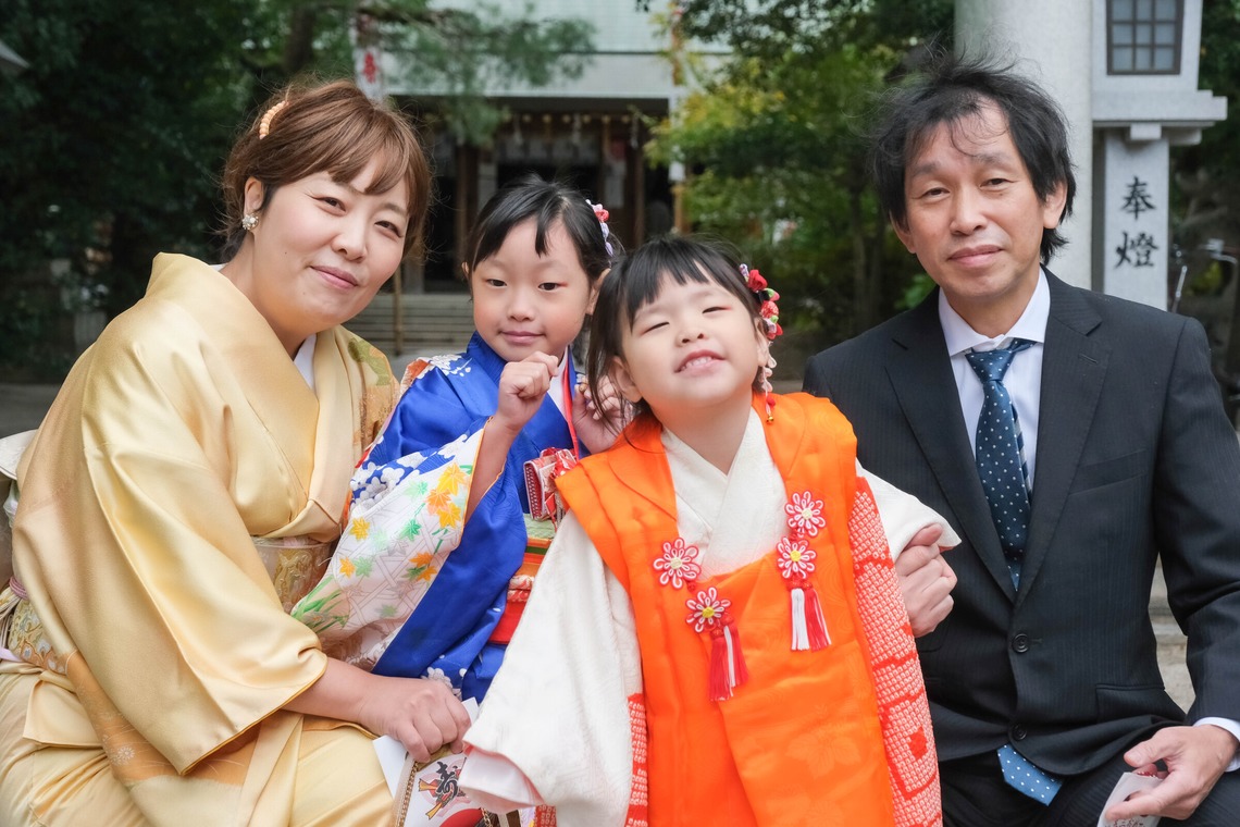 プロカメラマン　竹之下　光（あきら）が出張撮影した家族写真(キッズ,ベビーフォト)などが写った「七五三」の家族写真