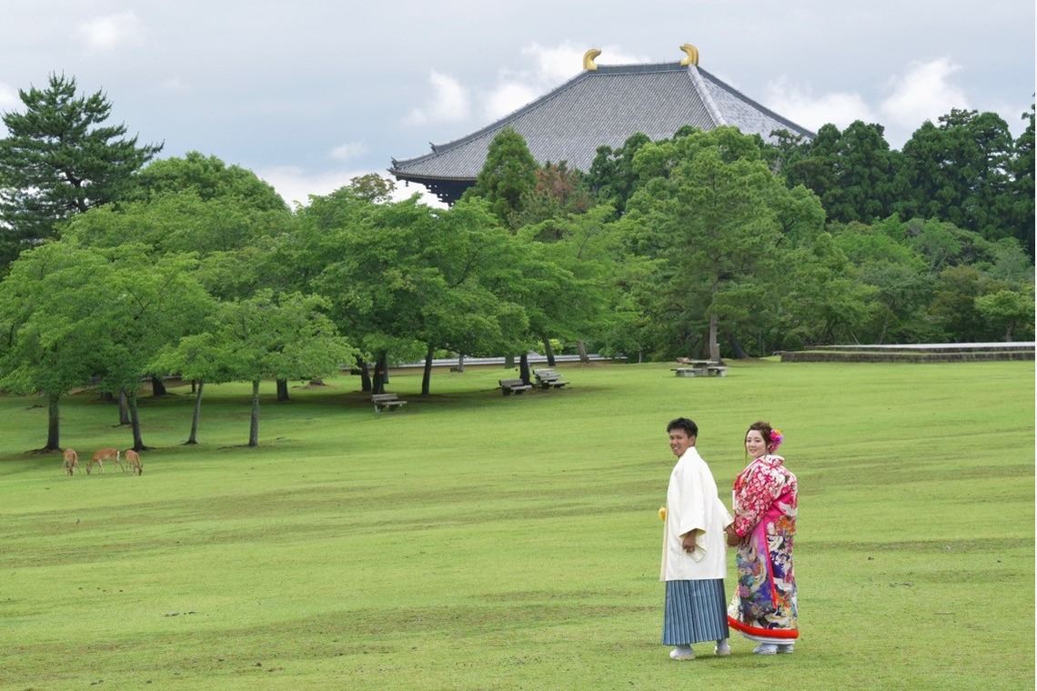 Photo of Pre Weddingphotoshoot at Nara with kimono in spring to summer taken by Kiki photo works
