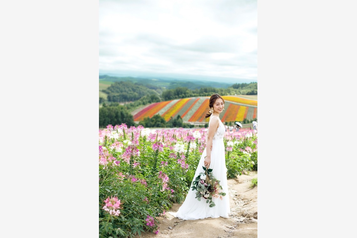 Photo of Furano/Biei location photo wedding taken by uno e creative act.