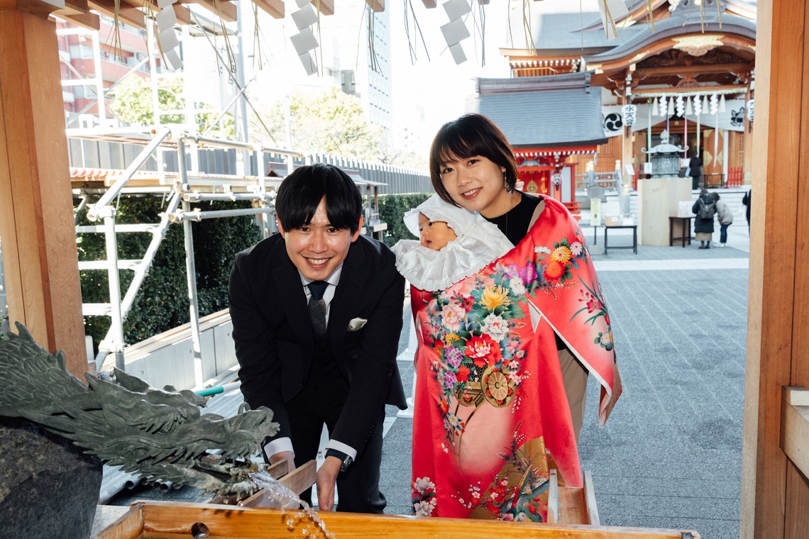 出張撮影くろさわが出張撮影した家族写真(キッズ,ベビーフォト)などが写った「お宮参り」の家族写真