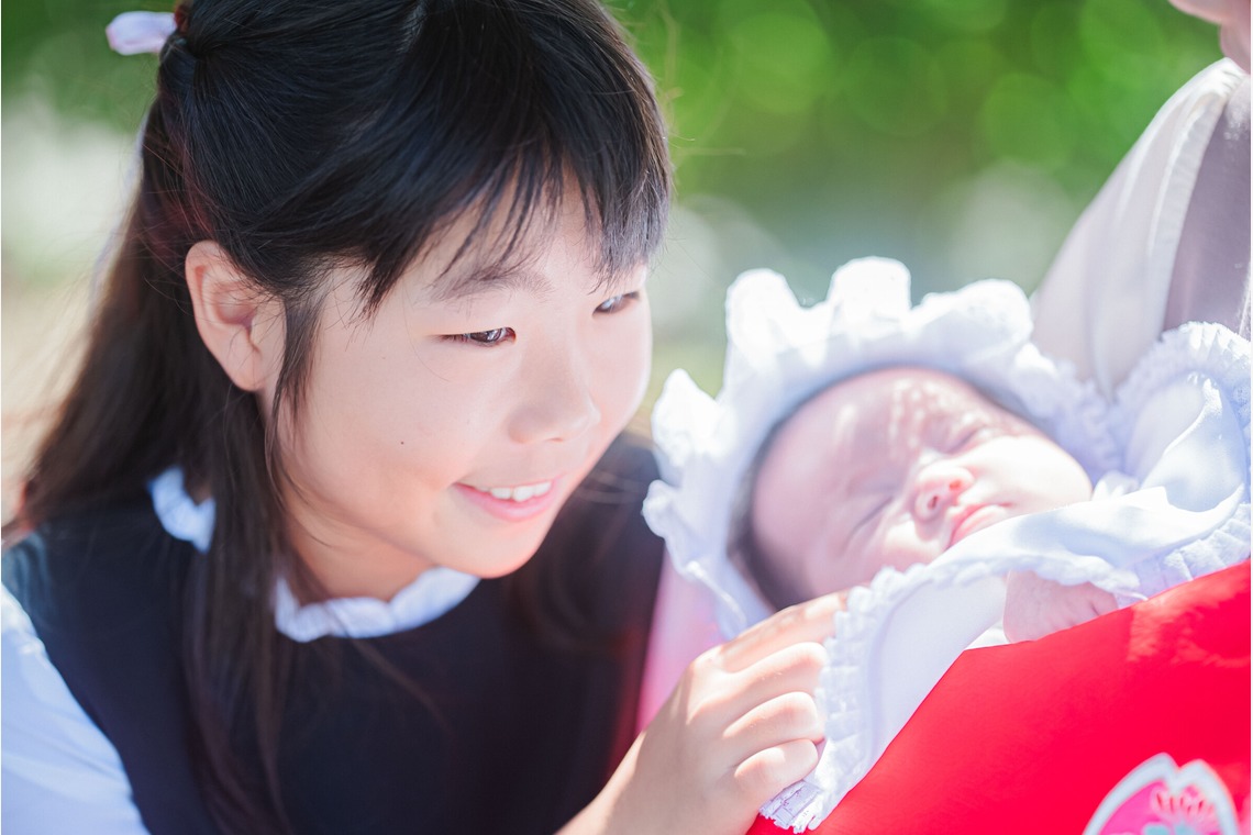 玉城　肇が出張撮影した家族写真(キッズ,ベビーフォト)などが写った「お宮参り撮影」の家族写真