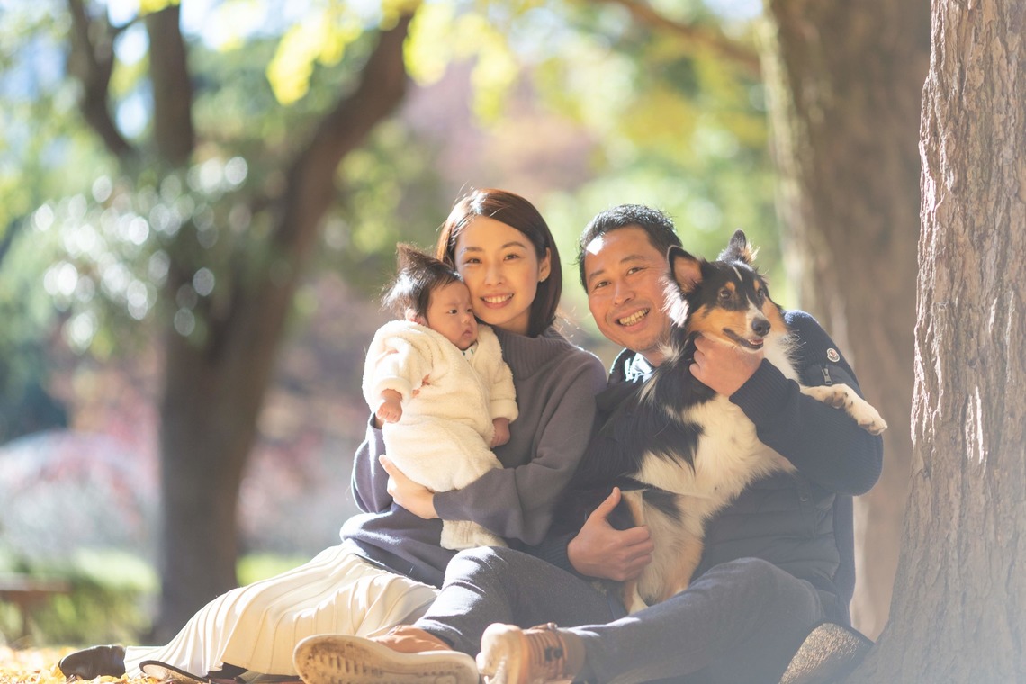 KOBASHOが出張撮影した家族写真(キッズ,ベビーフォト)などが写った「エミリィ紅葉撮影会」の家族写真