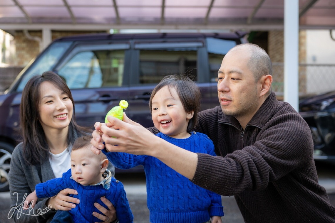 大森光太郎・K-PHOTOが出張撮影した家族写真(キッズ,ベビーフォト)などが写った「家族写真撮影」の家族写真