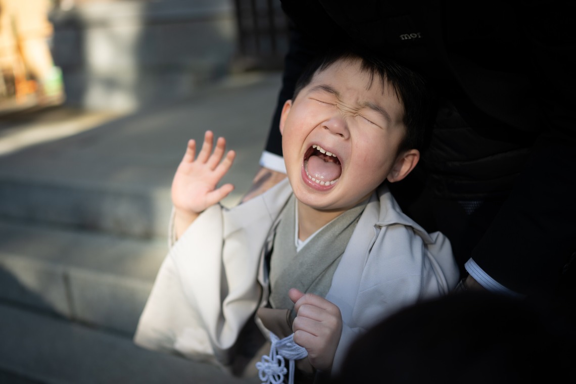 寫樂斎が出張撮影した家族写真(キッズ,ベビーフォト)などが写った「七五三（廣幡八幡宮）」の家族写真