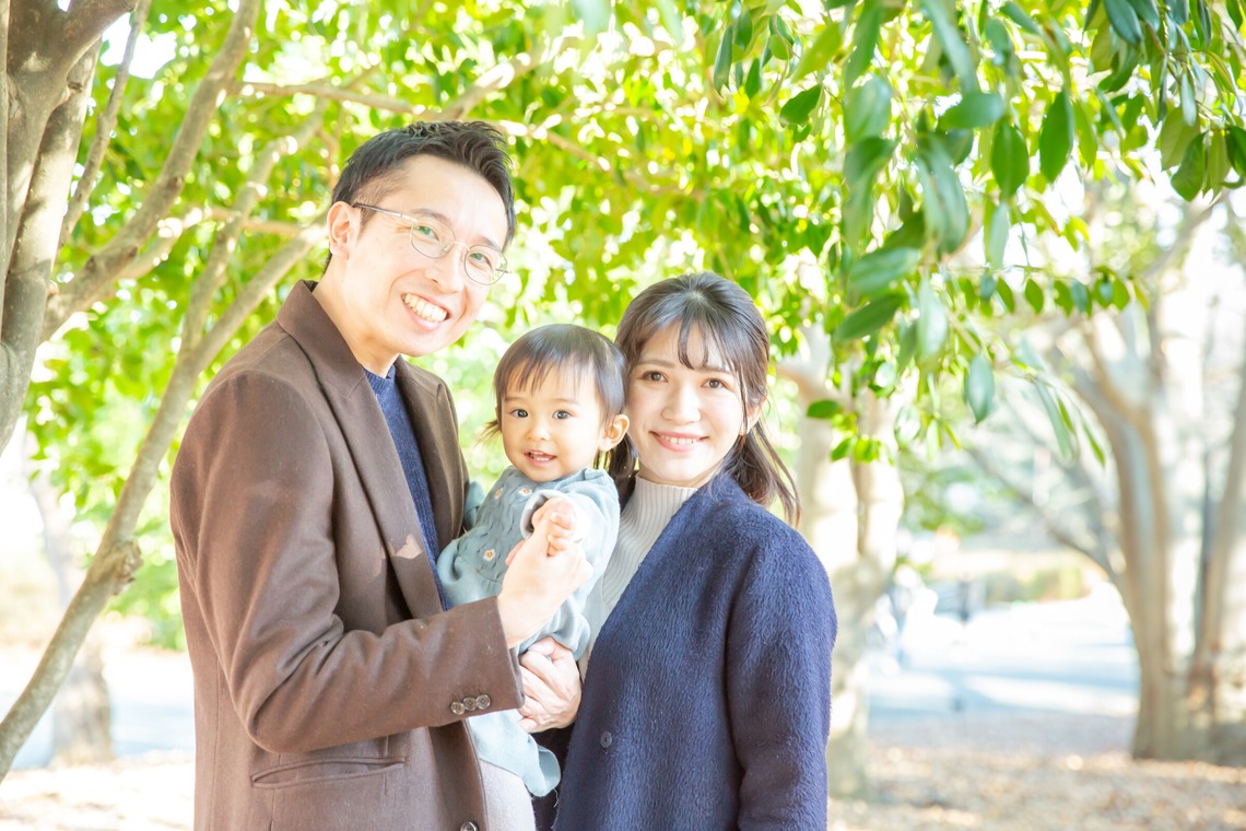 今泉秀樹が出張撮影した家族写真(キッズ,ベビーフォト)などが写った「昭和記念公園」の家族写真