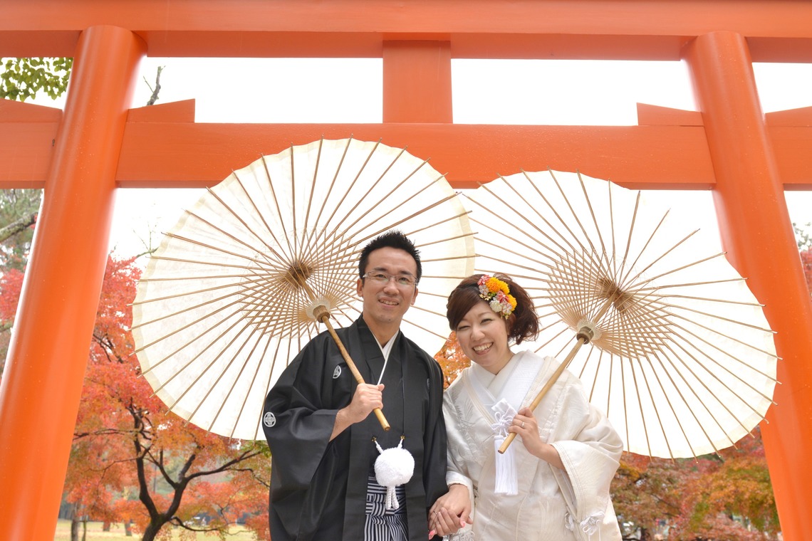 キキフォトワークスが撮影した「秋の奈良公園で和装前撮り」の写真