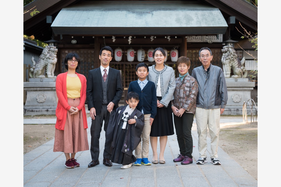 福田博之が出張撮影した家族写真(キッズ,ベビーフォト)などが写った「七五三ロケーション撮影」の家族写真