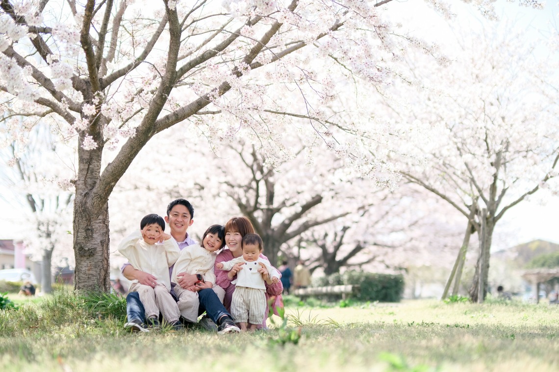 moufotoが撮影した「桜ファミリーフォト」の写真