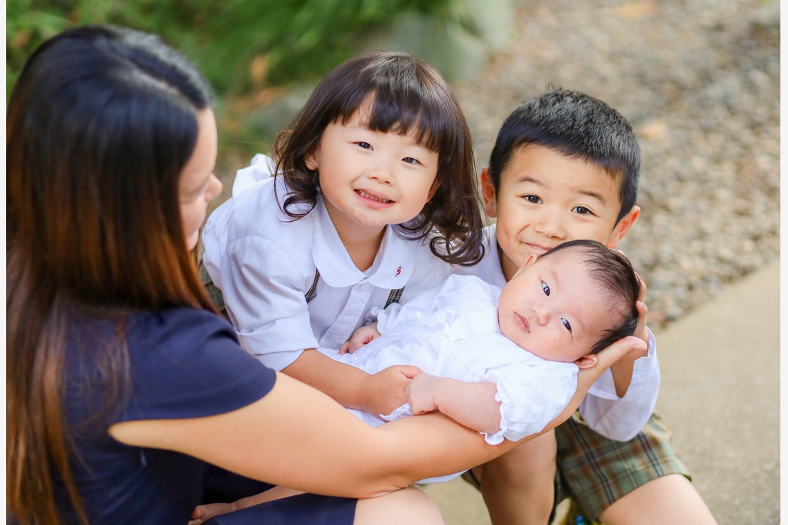 なかがわさとみが出張撮影した家族写真(キッズ,ベビーフォト)などが写った「お宮参りご家族写真撮影」の家族写真