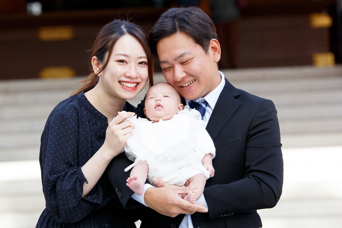 中井企画が出張撮影した家族写真(キッズ,ベビーフォト)などが写った「お宮参り」の家族写真