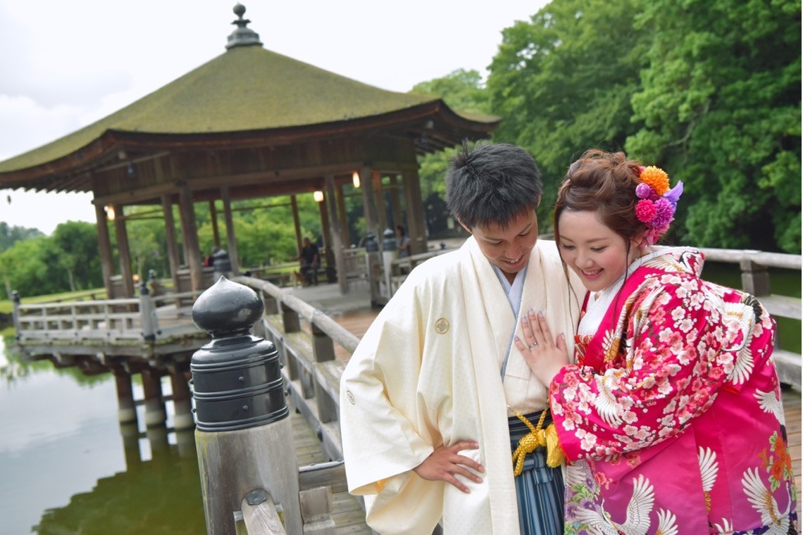 キキフォトワークスが撮影した「新緑の奈良で着物での結婚式の前撮り」の写真