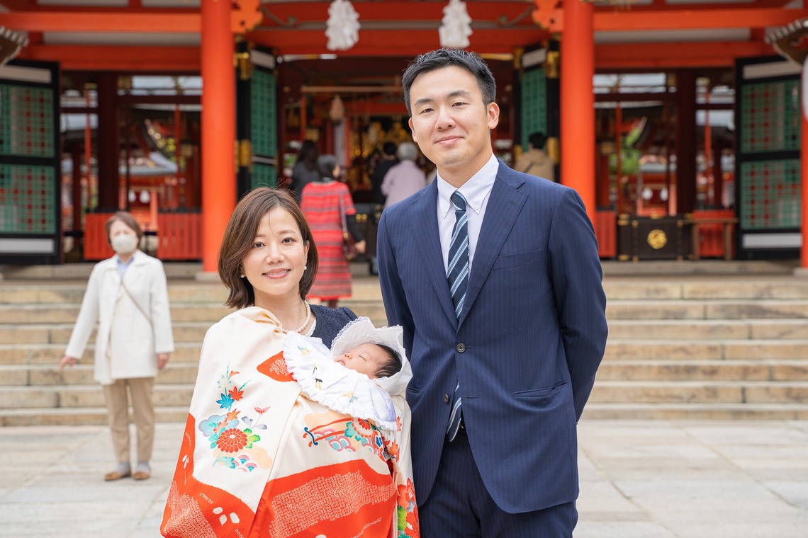 井崎　敬太が出張撮影した家族写真(キッズ,ベビーフォト)などが写った「お宮参り撮影」の家族写真