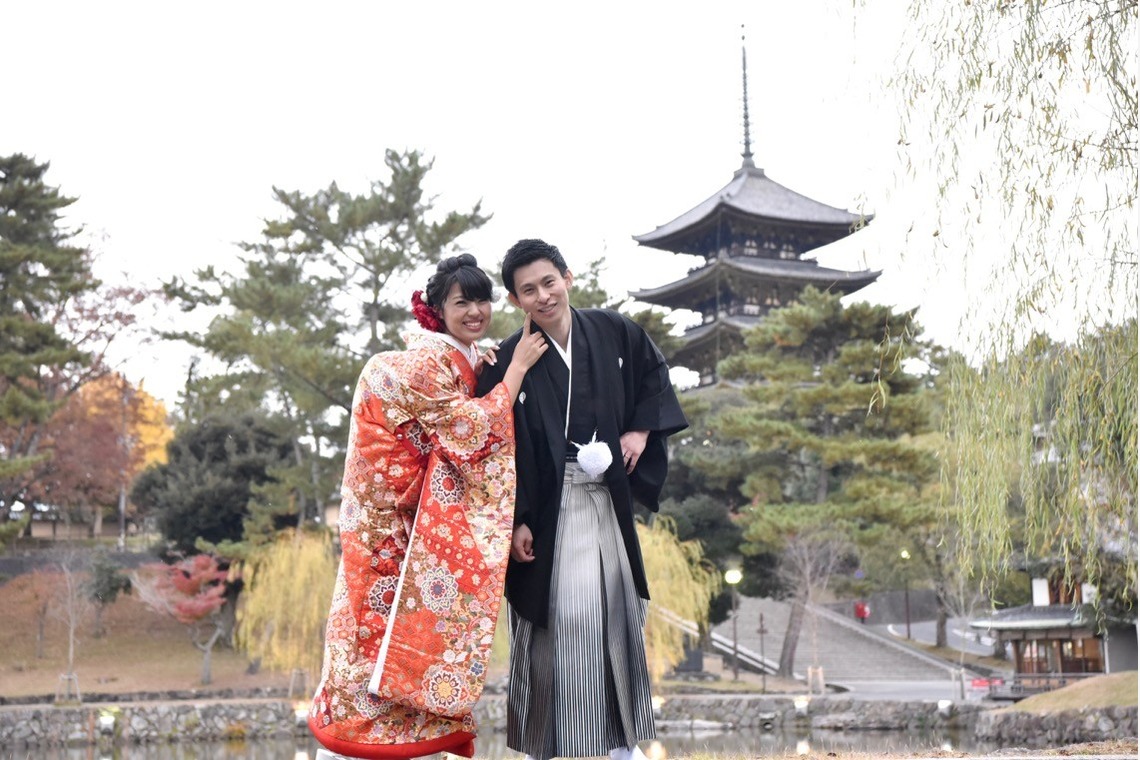 キキフォトワークスが撮影した「Pre Weddingphotoshoot at Nara with kimono in autumn to winter」の写真