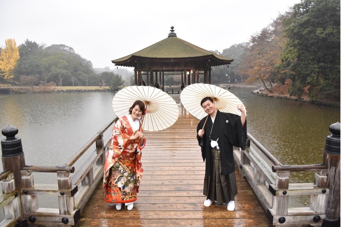 キキフォトワークスが撮影した「Pre Weddingphotoshoot at Nara with kimono in autumn to winter」の写真