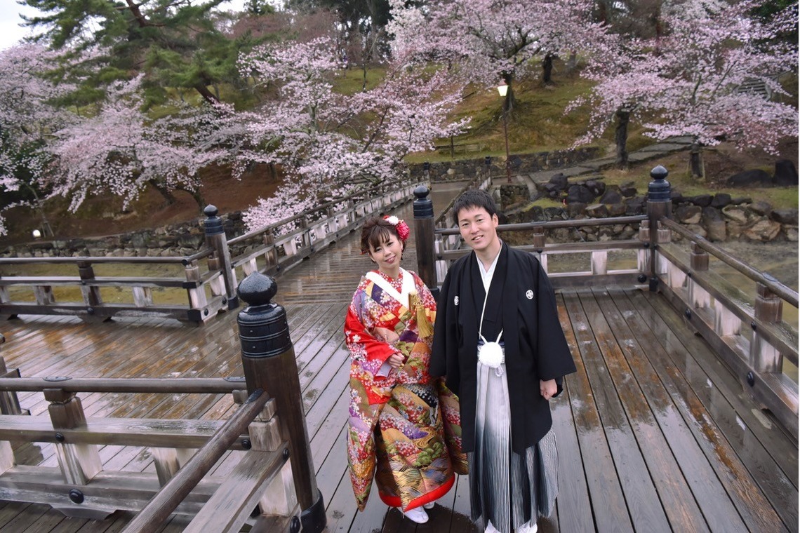 キキフォトワークスが撮影した「桜の季節の和装前撮り」の写真