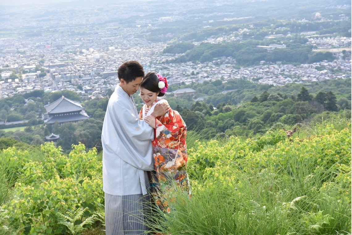 Photo of Pre Weddingphotoshoot at Nara with kimono in spring to summer taken by Kiki photo works