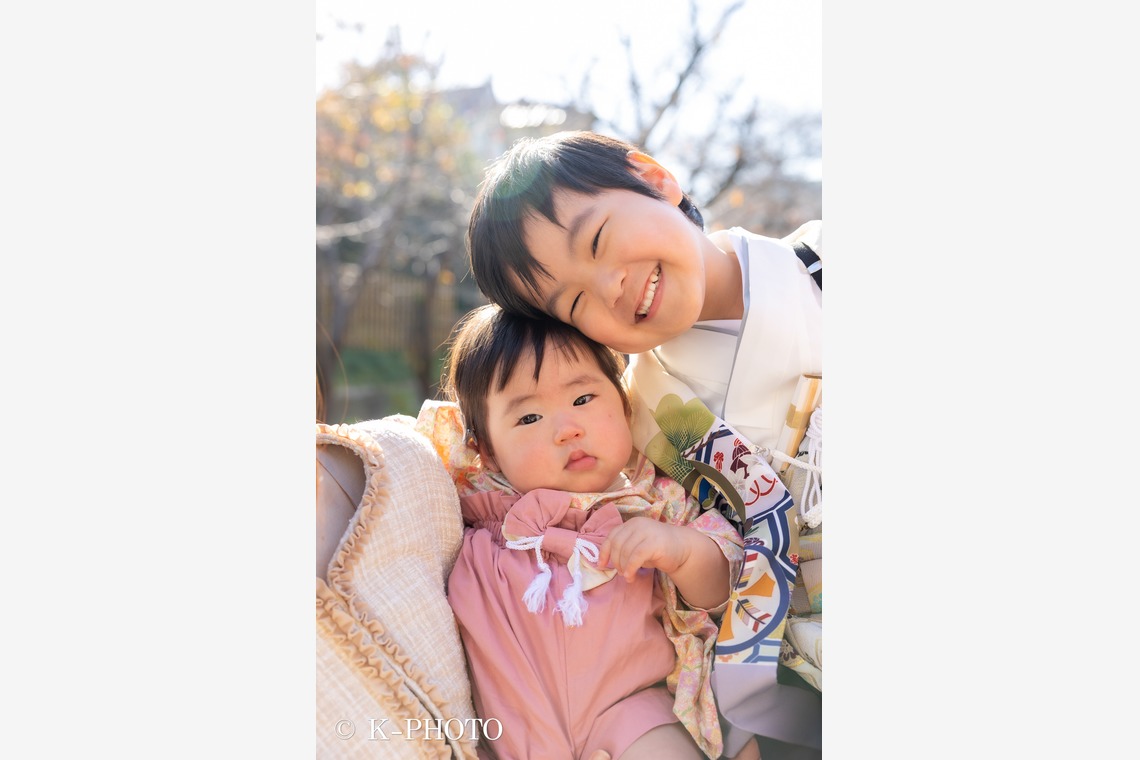 大森光太郎・K-PHOTOが出張撮影した家族写真(キッズ,ベビーフォト)などが写った「七五三撮影」の家族写真