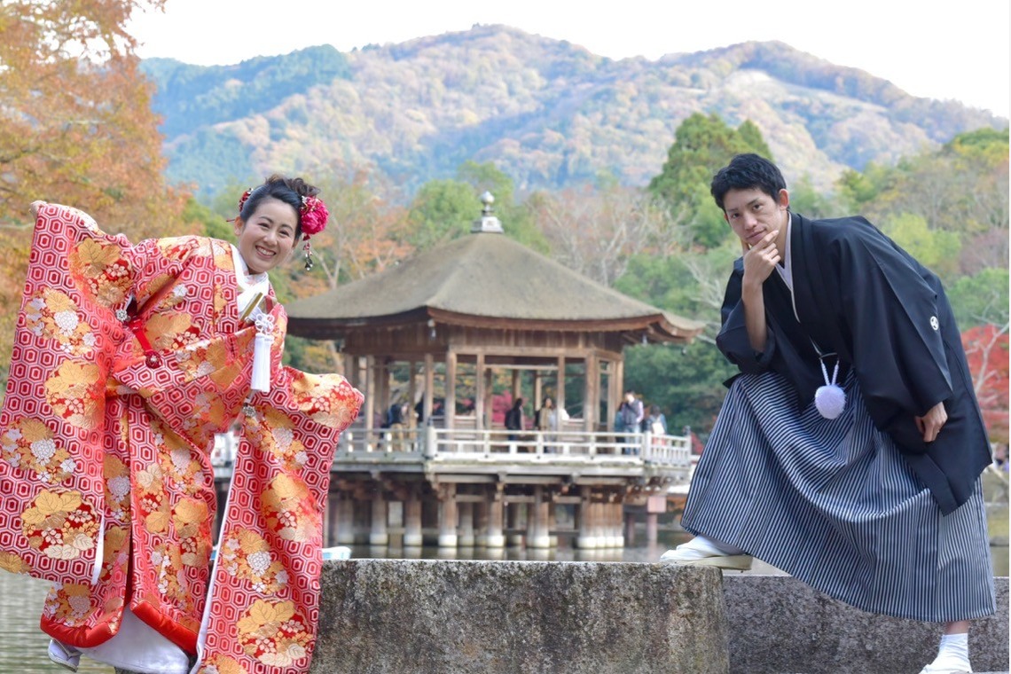 キキフォトワークスが撮影した「秋の奈良公園で和装前撮り」の写真