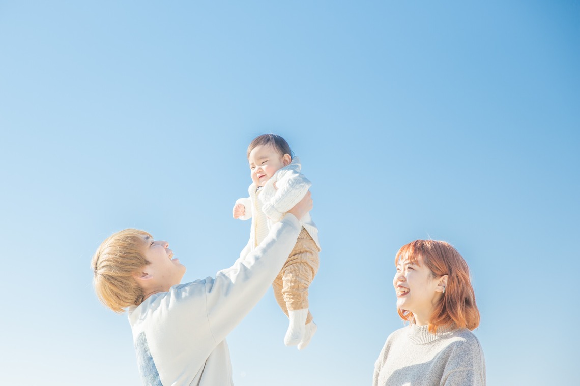 今泉秀樹が出張撮影した家族写真(キッズ,ベビーフォト)などが写った「稲毛海岸」の家族写真