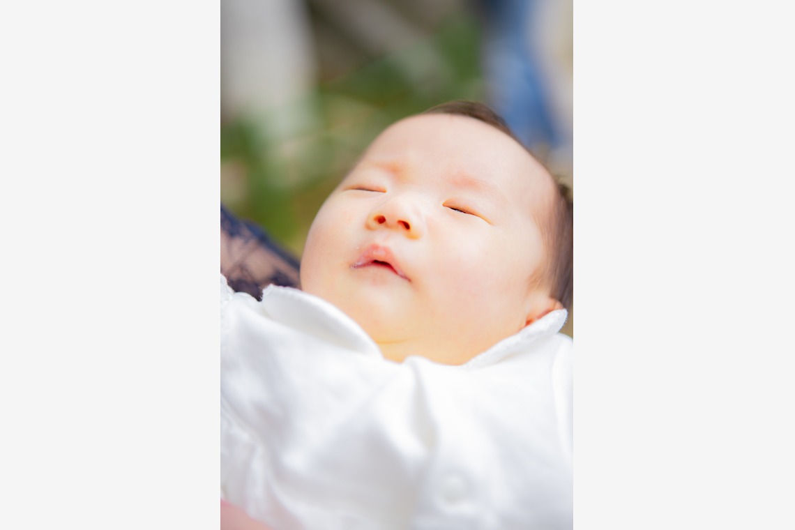 橋本祐里子（まるちゃん）が撮影した「仲良し親族のお宮参り＠稲毛浅間神社」の写真