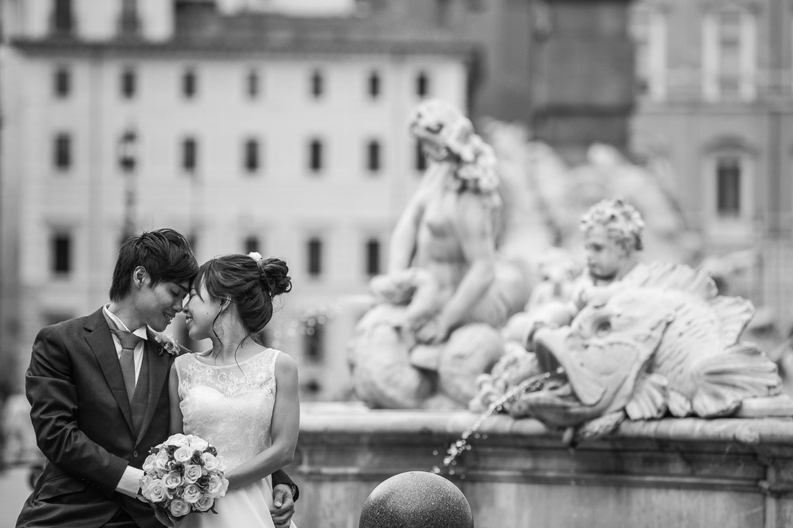 Photo of Wedding in Rome - Spanish Steps, Trevi Fountains, Pantheon, Piazza Navona taken by Kyoko Ide Photography