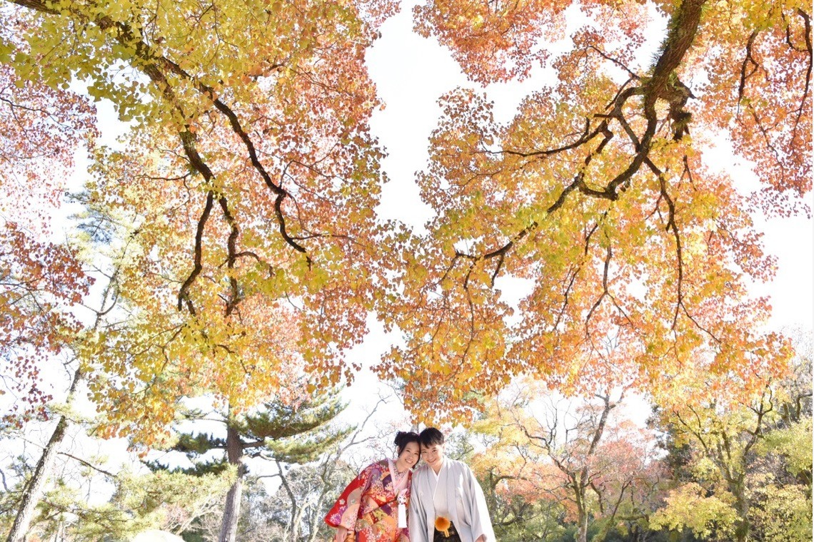 キキフォトワークスが撮影した「Pre Weddingphotoshoot at Nara with kimono in autumn to winter」の写真