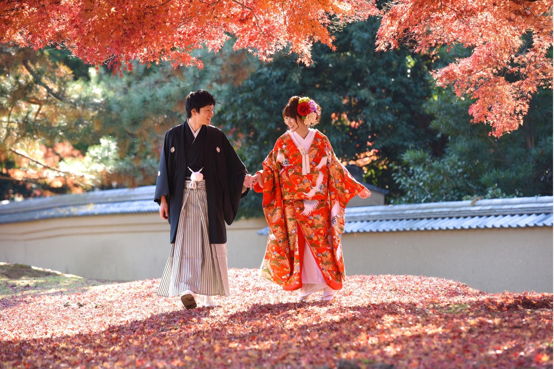 キキフォトワークスが撮影した「秋の奈良公園で和装前撮り」の写真