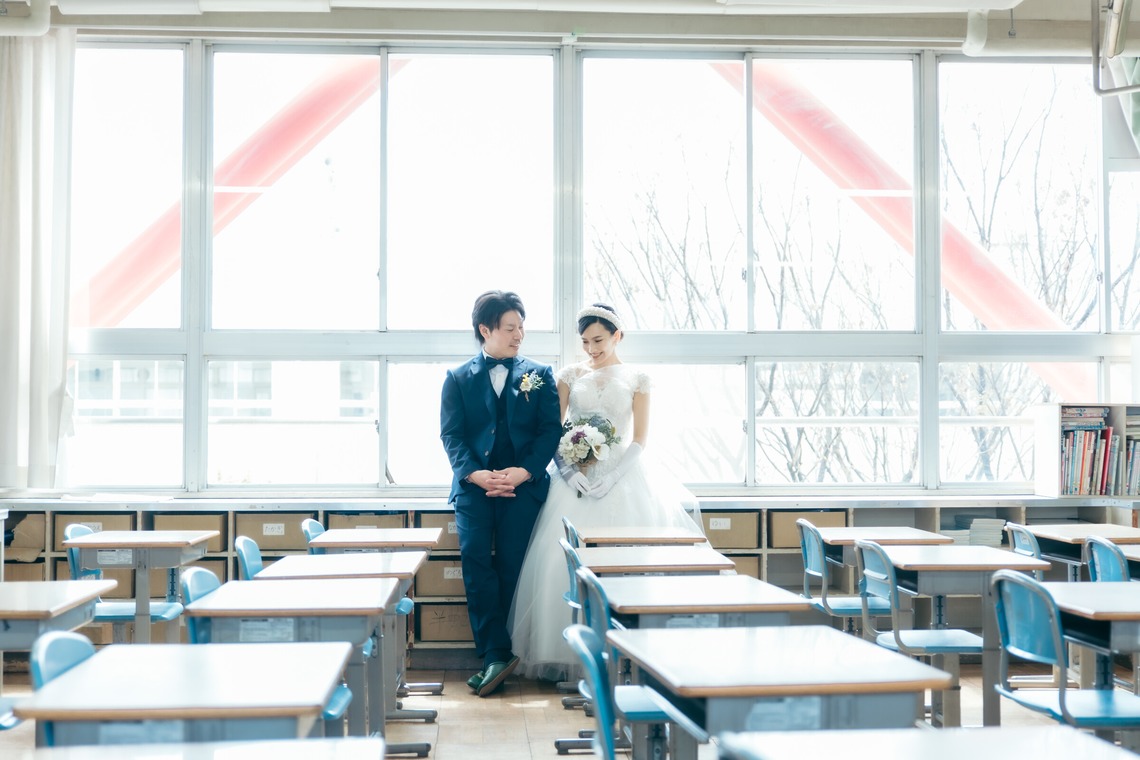株式会社Ervaが撮影した「結婚式前撮り（校舎にて）」の写真