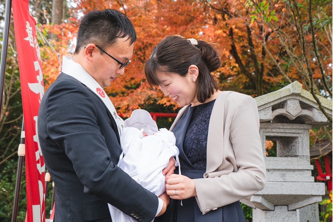 山下　剛が出張撮影した家族写真(キッズ,ベビーフォト)などが写った「お宮参りの撮影」の家族写真