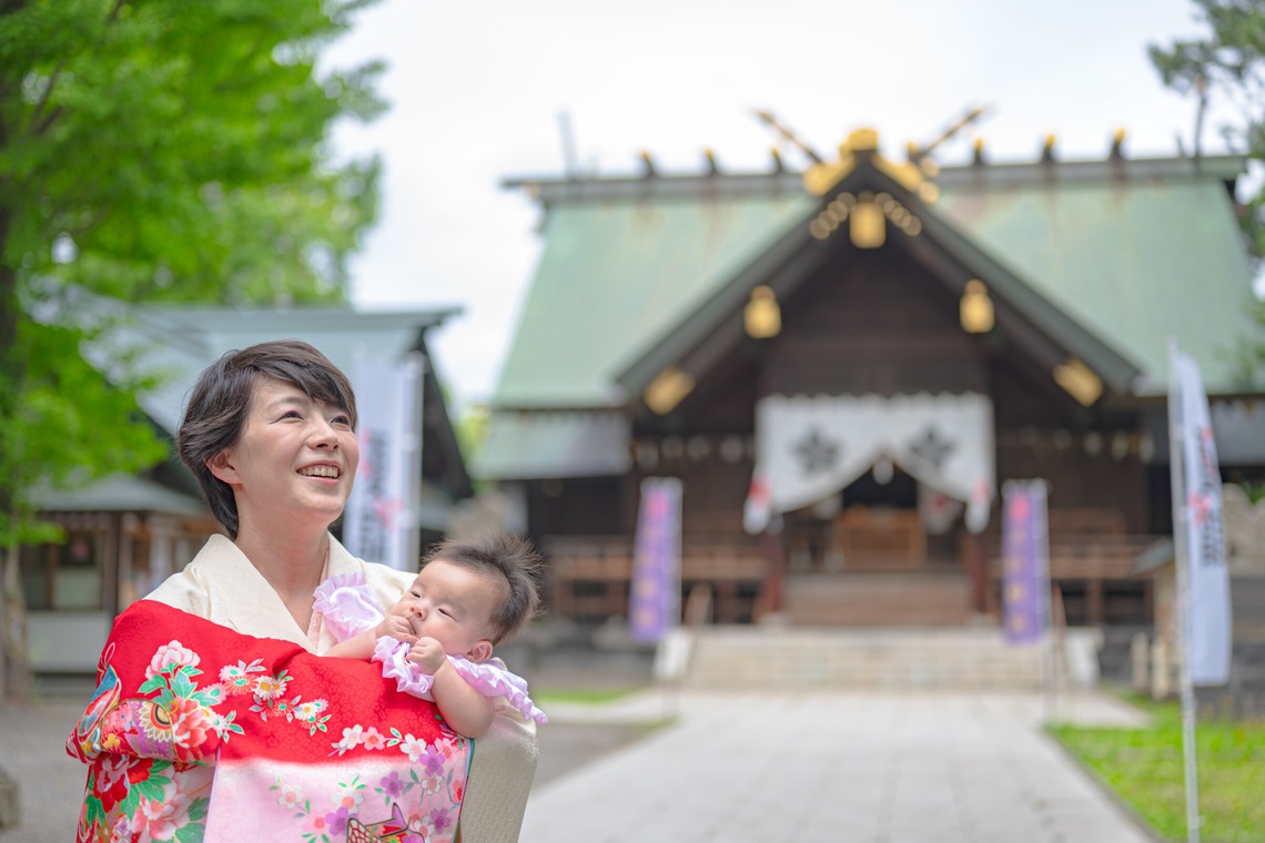 高木勇斗が出張撮影した家族写真(キッズ,ベビーフォト)などが写った「お宮参り」の家族写真