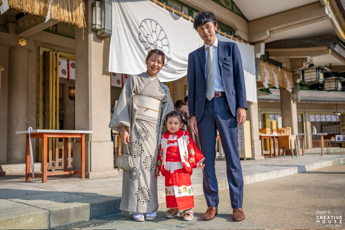 CREATIVE HOUSEが出張撮影した家族写真(キッズ,ベビーフォト)などが写った「七五三」の家族写真