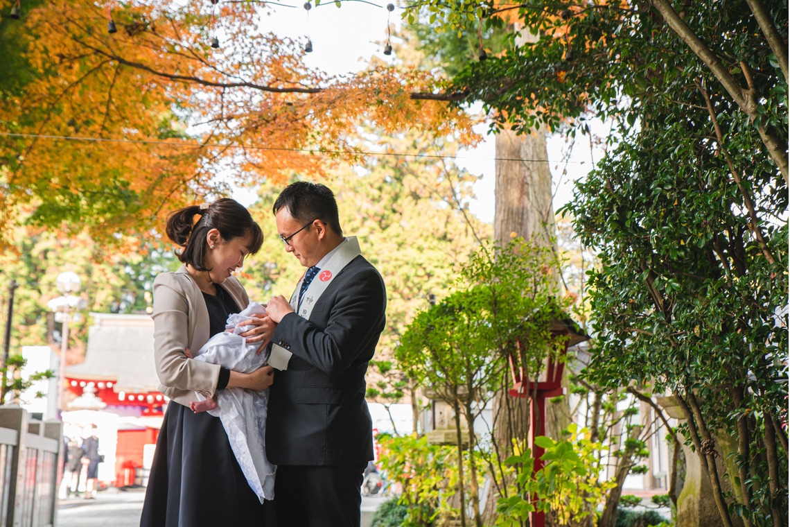山下　剛が出張撮影した家族写真(キッズ,ベビーフォト)などが写った「お宮参りの撮影」の家族写真