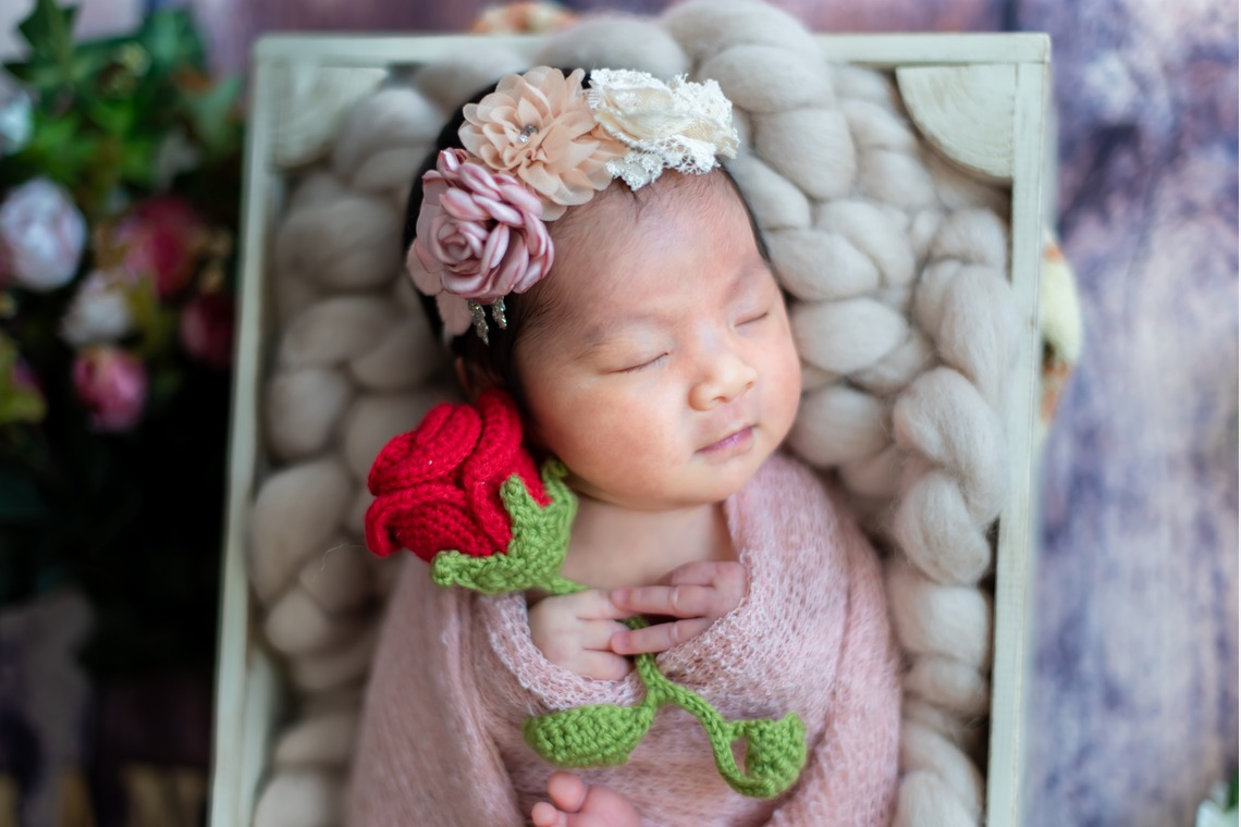 サキヤマ リエが撮影した写真のアルバム「ピンク系・オーロラ姫風・女の子のニューボーンフォト 」