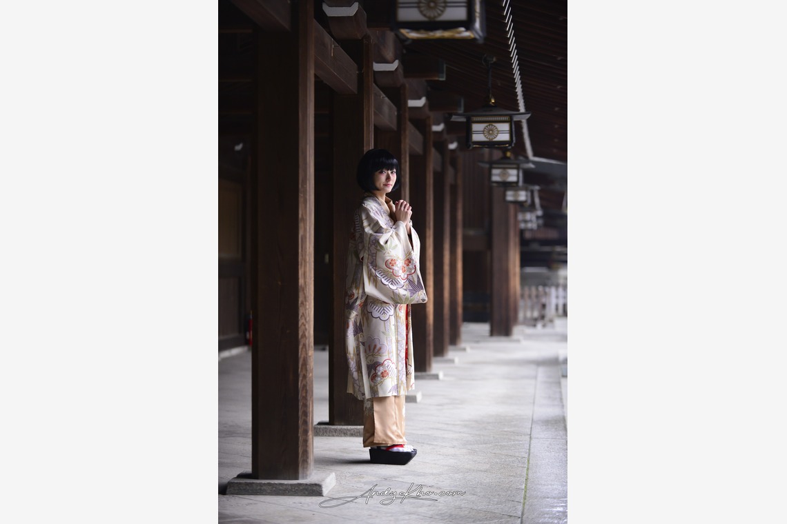 Photo of Yuri's Kimono Shoot in Meiji Jingu taken by Andy Kho