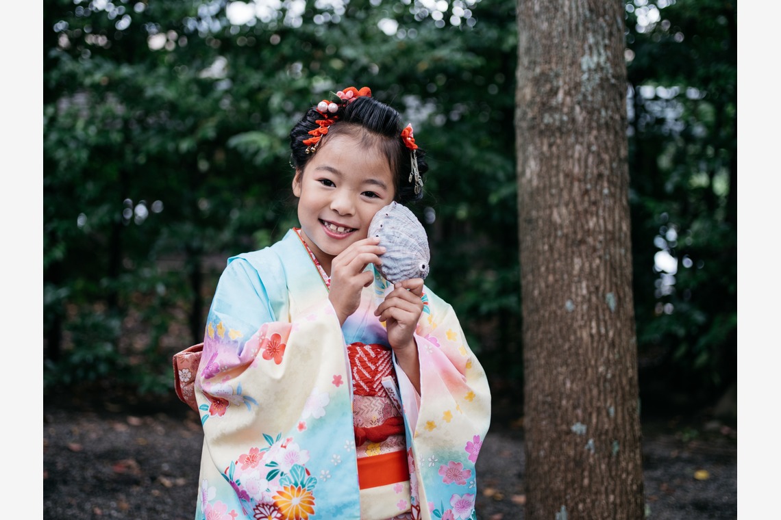 植村由理が出張撮影した家族写真(キッズ,ベビーフォト)などが写った「七五三　＠神明社　横浜」の家族写真