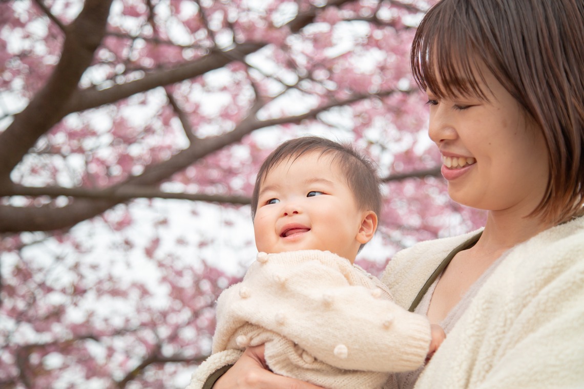ゆのみふぉとが撮影した家族写真の出張撮影のアルバム「桜とお写真」