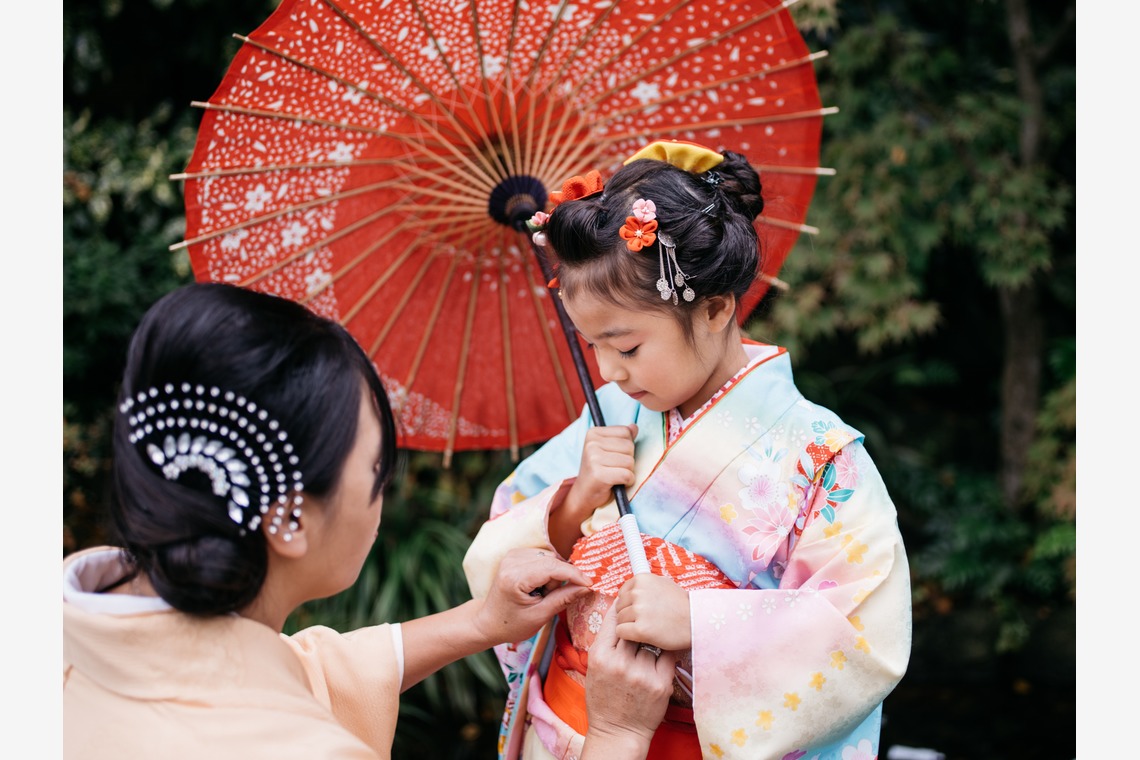 植村由理が出張撮影した家族写真(キッズ,ベビーフォト)などが写った「七五三　＠神明社　横浜」の家族写真