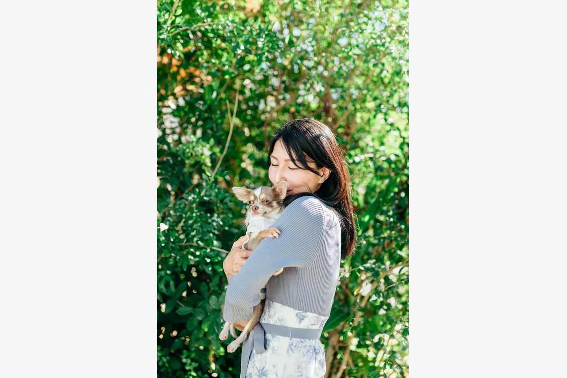 ポートレート沖縄が出張撮影した家族写真(キッズ,ベビーフォト)などが写った「ペット撮影」の家族写真