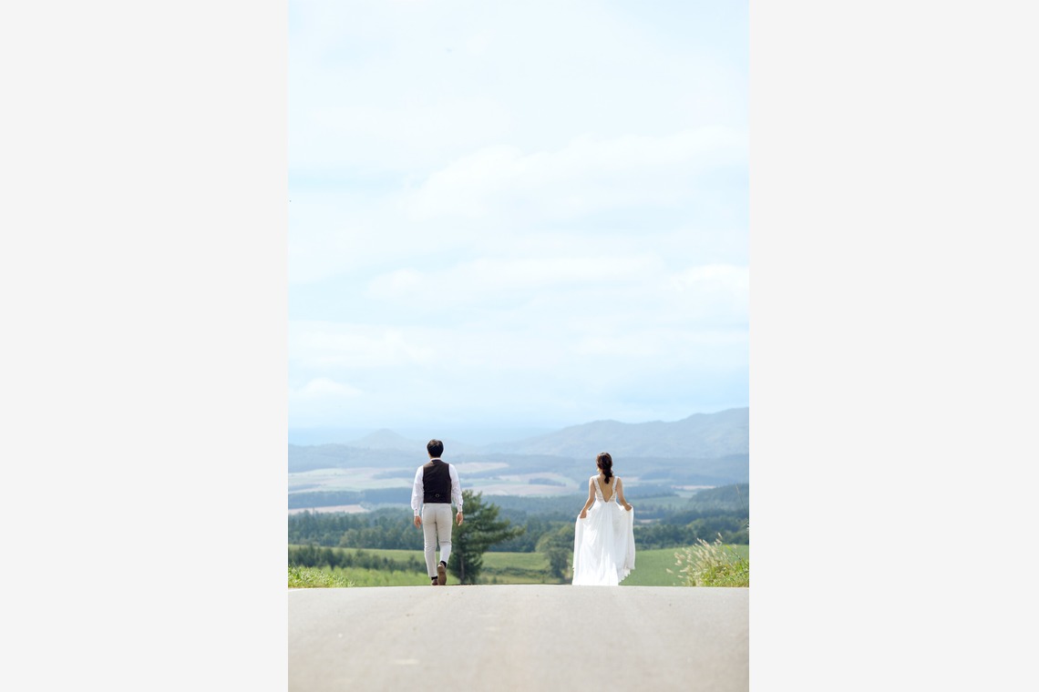 Photo of Furano/Biei location photo wedding taken by uno e creative act.