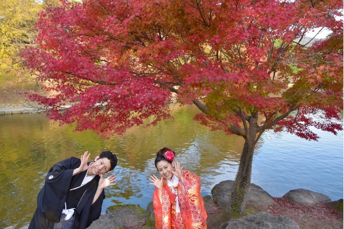 キキフォトワークスが撮影した「秋の奈良公園で和装前撮り」の写真