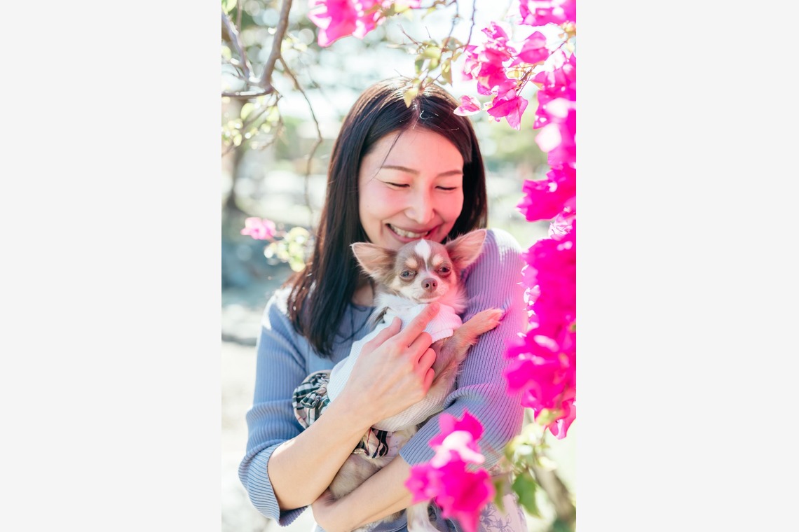 ポートレート沖縄が出張撮影した家族写真(キッズ,ベビーフォト)などが写った「ペット撮影」の家族写真